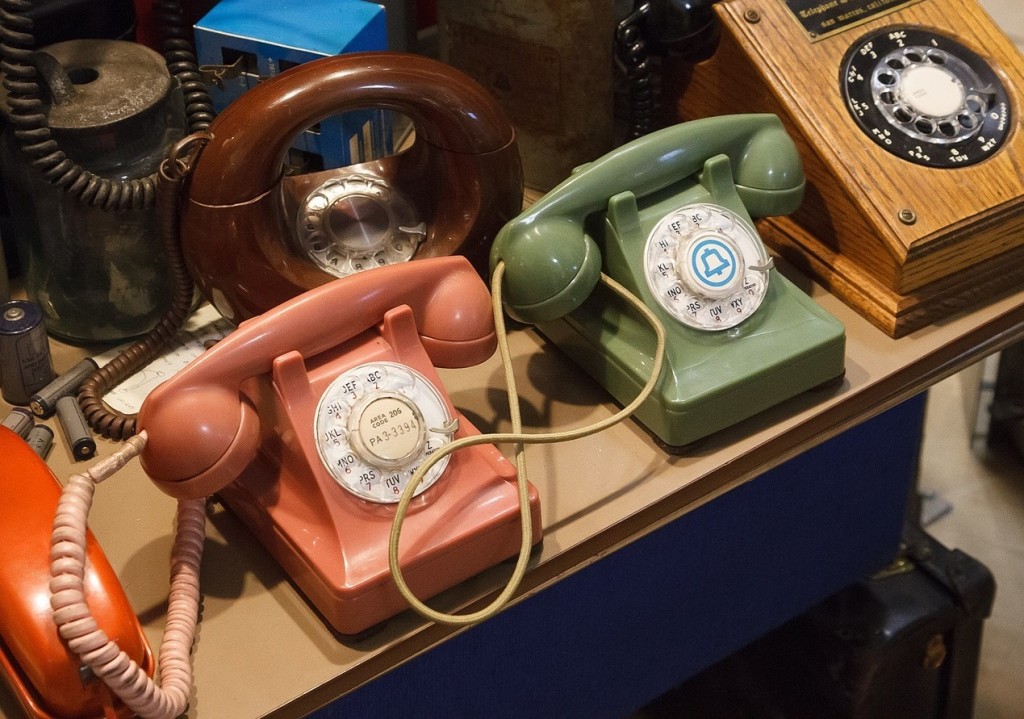 pastel vintage phones