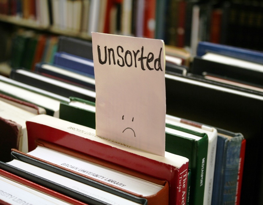 Unsorted books make librarians sad