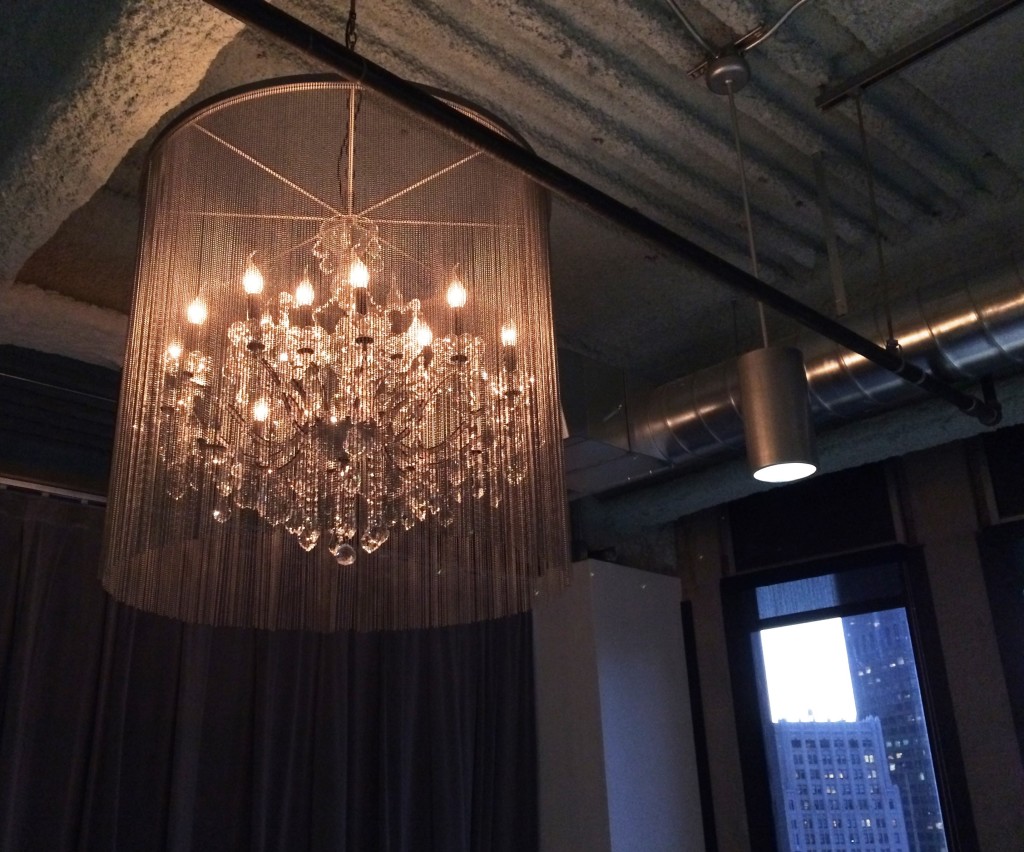 pretty chandelier at a party