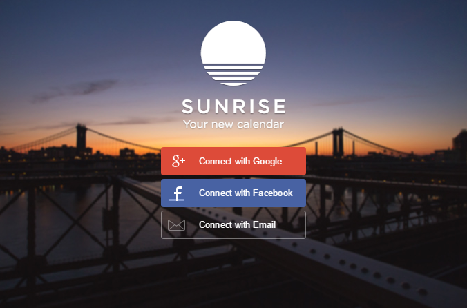 Screenshot of Sunrise's website.